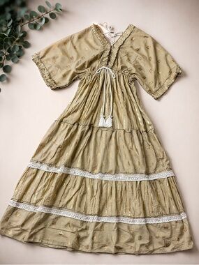 Summer Gold Maxi Dress Made in India 🇮🇳
